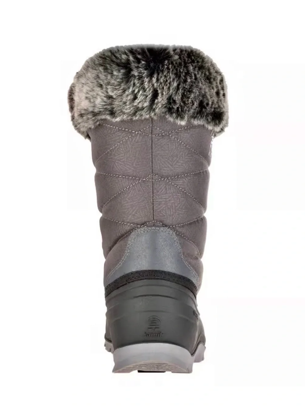 Kamik Women’s Gray and Black Insulated Winter Boots with Faux Fur Cuff brand new